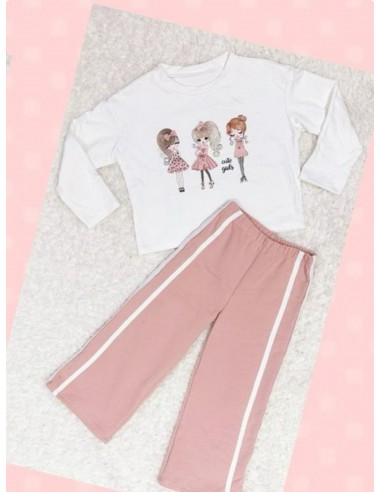 Conjunto Pantalon Cute Girls Rosa