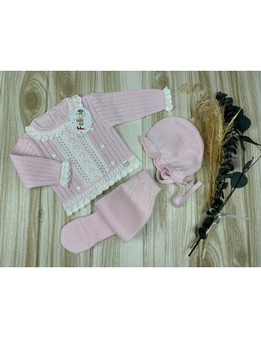 Conjunto Hilo AF9605 Rosa Chicle/Blanco