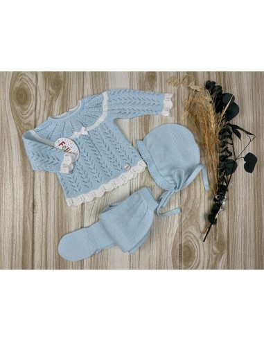 Conjunto Hilo AF9612 Celeste/Blanco