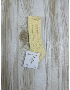 Calcetin Alto Calado Platano (Amarillo Claro) 31950