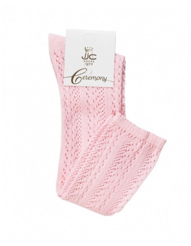 Calcetin Alto Calado Rosa 31950