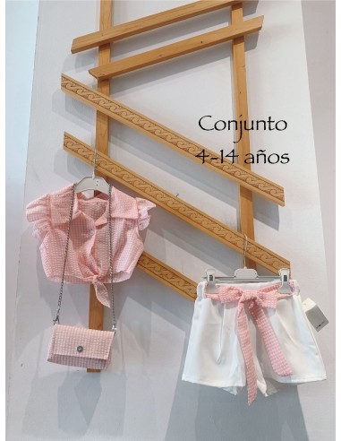 Conjunto Short Vichy Rosa