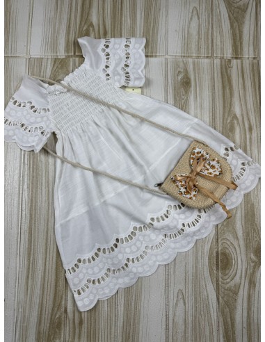 Vestido Blanco con Bolsito
