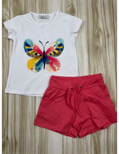Conjunto Short Coral Mariposa