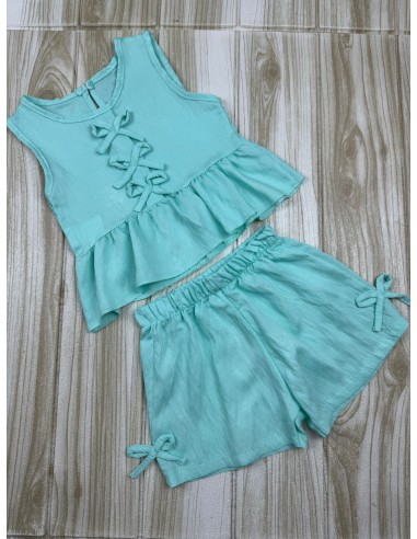 Conjunto Short Turquesa Lacitos