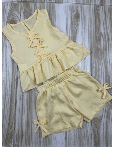 Conjunto Short Amarillo Lacitos