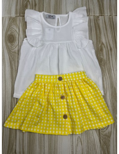 Conjunto Falda Vichy Amarillo 64