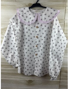 Camisa Mujer Flores Lila 2751