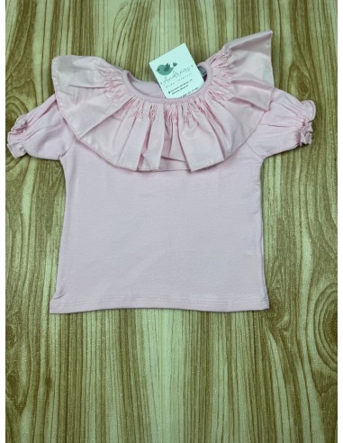 Camiseta M/C Cuello Volante 10371   Rosa