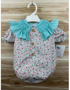 Pelele Flores Cuello Plumeti Verde Agua 27100