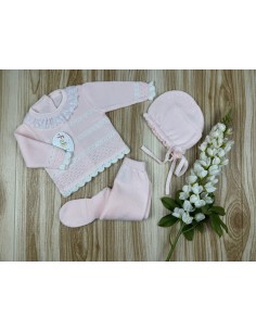 Conjunto Hilo AF9805 Rosa/Blanco