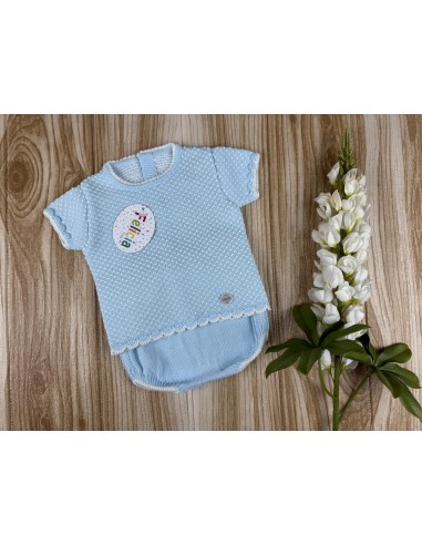 Conjunto Hilo AF9851 Celeste/Crudo