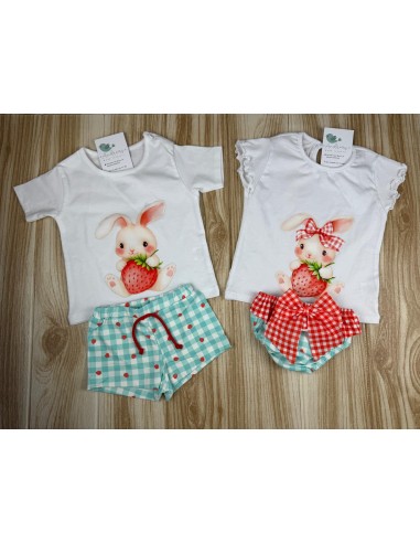 Conjunto Baño Niña Conejo Fresa 10878