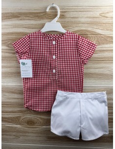 Conjunto Pantalon Vichy Rojo 27142