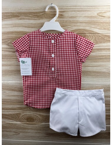 Conjunto Pantalon Vichy Rojo 27142