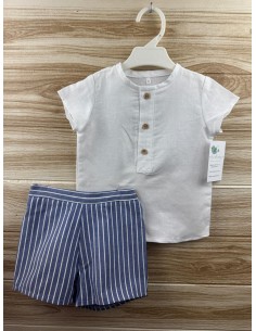 Conjunto Pantalon Niño Rayas Azul 27147