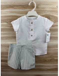 Conjunto Pantalon Niño Rayas Verde Iceberg 27146