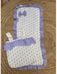 Colchoneta + Bolso Piña Volante Vichy Lila 2