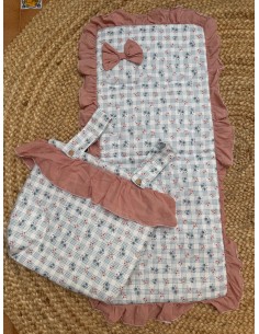 Colchoneta + Bolso Flores Volante Plumeti 2