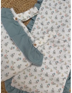 Colchoneta + Bolso Selva Volante Vichy Verde