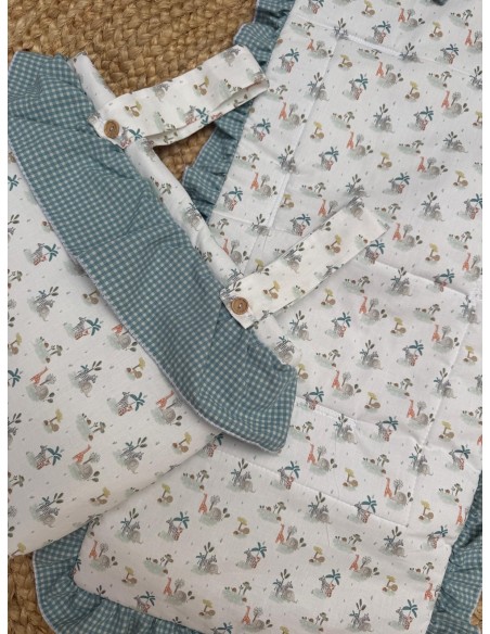 Colchoneta + Bolso Selva Volante Vichy Verde