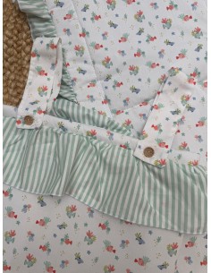 Colchoneta + Bolso Peces Volante Rayas Verde