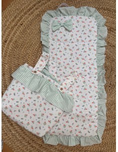 Colchoneta + Bolso Peces Volante Rayas Verde 2