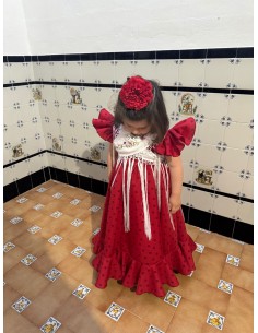Vestido Flamenca Idalia Rojo Lunar