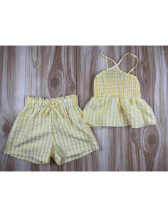 Conjunto Short Vichy Amarillo