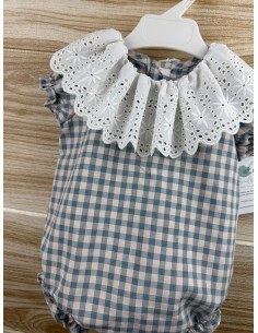 Pelele Vichy Verde Empolvado Beige 27172