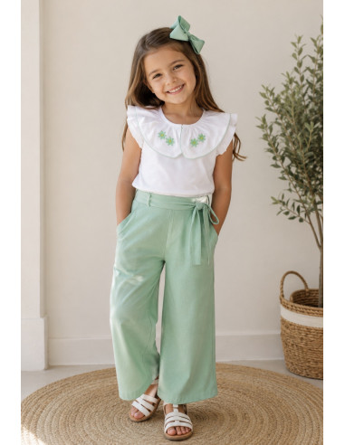Conjunto Palazzo Camisa Bordada 277