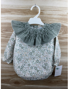 Pelele Flor Cuello Vichy Verde 27199 2
