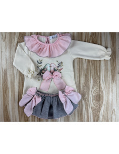 Conjunto Falda Braguitas Cuello Pajaritos 10936 2