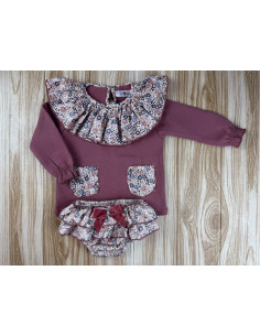 Conjunto Falda Braguita Flores Cuello 10718 2