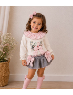 Conjunto Falda Braguitas Cuello Pajaritos 10936