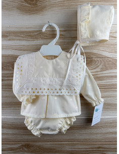 Conjunto Beige Bordado 27204