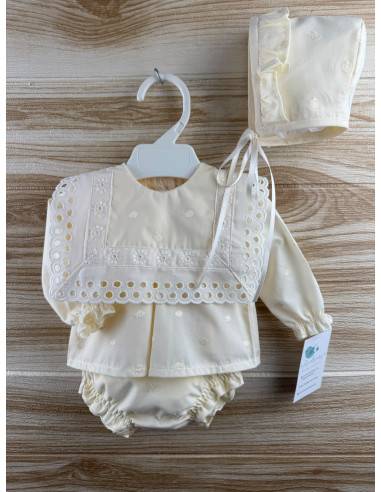 Conjunto Beige Bordado 27204