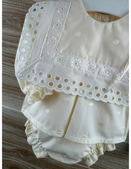 Conjunto Beige Bordado 27204