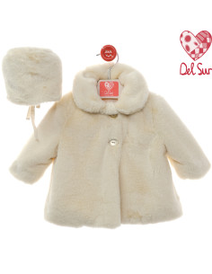 Abrigo Bebe Pelo Capota Del Sur Art.3991C Beige
