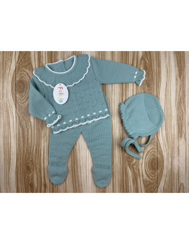 Conjunto Lana 9900 Verde Manzana/Blanco
