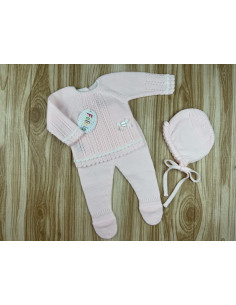 Conjunto Lana 9910 Rosa/Blanco