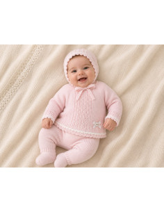Conjunto Lana 9910 Rosa/Blanco
