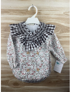 Pelele Cuello Vichy Chocolate 27217 2