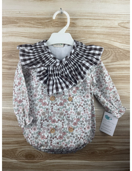 Pelele Cuello Vichy Chocolate 27217