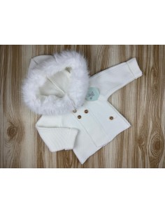 Abrigo Lana Pelos 26A5603 Blanco (Pelo Desmontable)