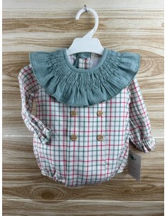 Pelele Cuadros Cuello Bambula Verde 27226