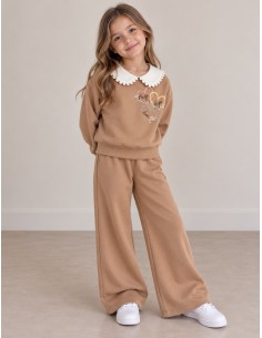 Chandal Niña Corazones Camel