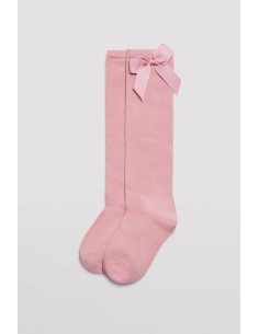 Calcetin Alto Algodon Lazo 02855 Rosa Palo