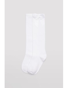 Calcetin Alto Algodon Lazo 02855 Blanco