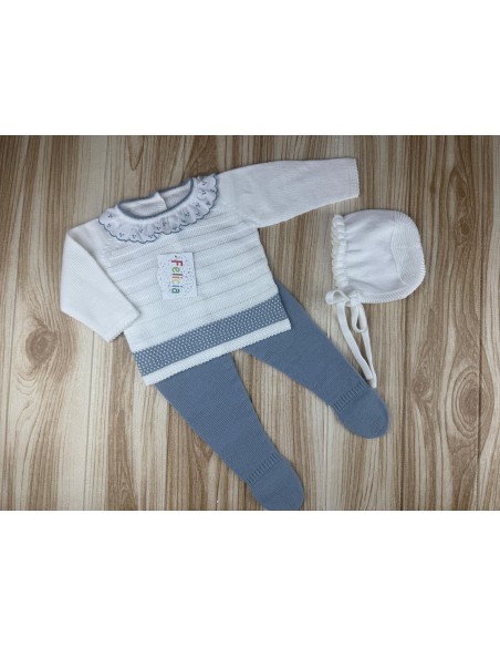 Conjunto Lana AF9916 Blanco/Azul